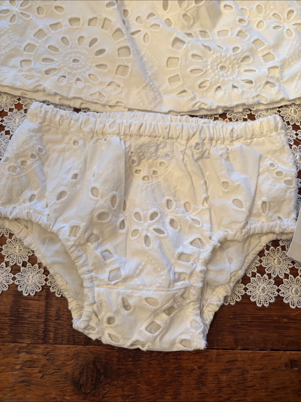 Nordstrom White Baby Dress & Bloomers Size 12 Mo. NWT. - Picture 3 of 8